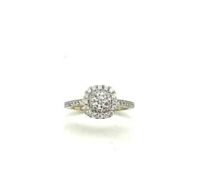 1 CTW Double Halo Diamond Ring