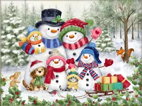 100 Pieces Christmas Puzzles for Kids Ages 3-5 4-8 8-10 for Kids Educational Jigsaw Puzzles Toys for 3 4 5 6 Year Old Boys Girls, Snowman Family(15 x 10 inch)