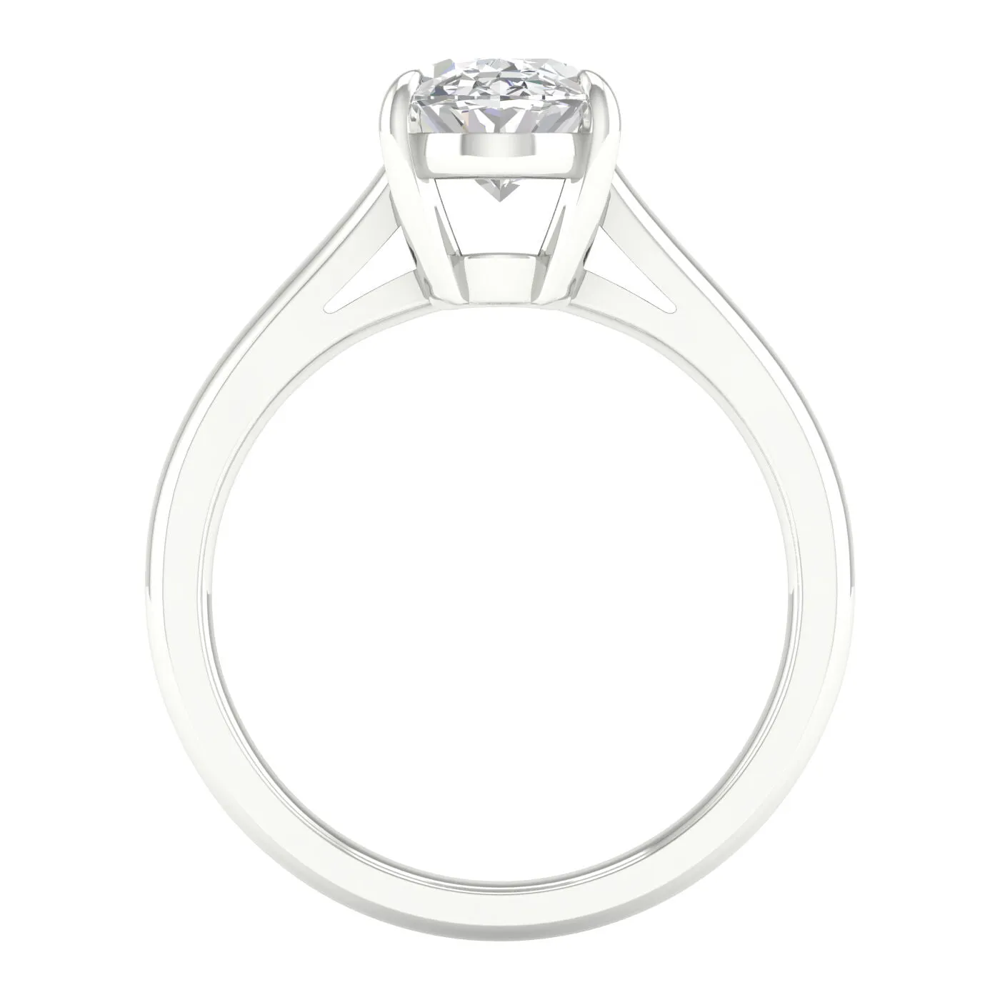 14K White Gold Lab Grown Oval Diamond Engagement Ring