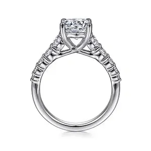 14K White Gold Round Diamond Engagement Ring-Reed