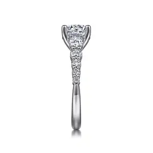 14K White Gold Round Diamond Engagement Ring-Reed