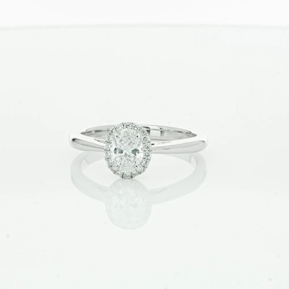 18ct White Gold .50ct Oval Cut Diamond Nina Ring