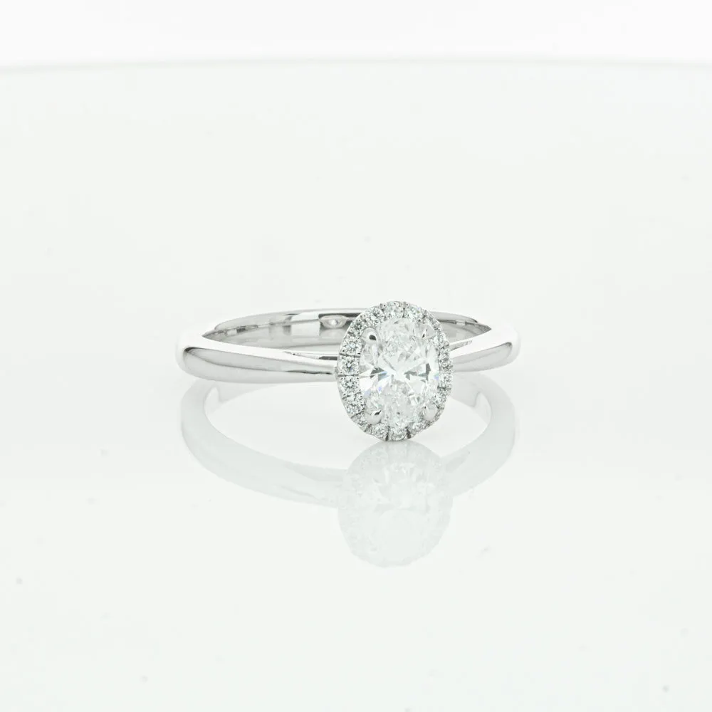 18ct White Gold .50ct Oval Cut Diamond Nina Ring