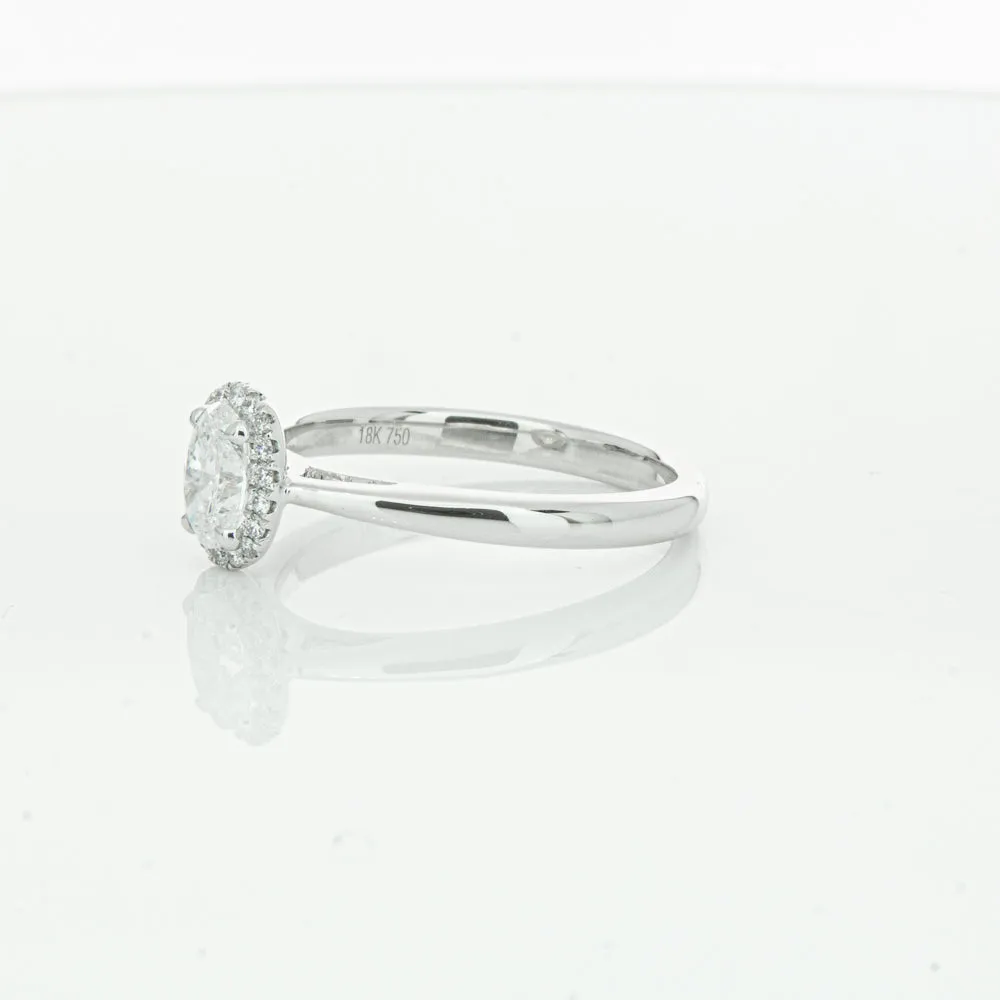 18ct White Gold .50ct Oval Cut Diamond Nina Ring