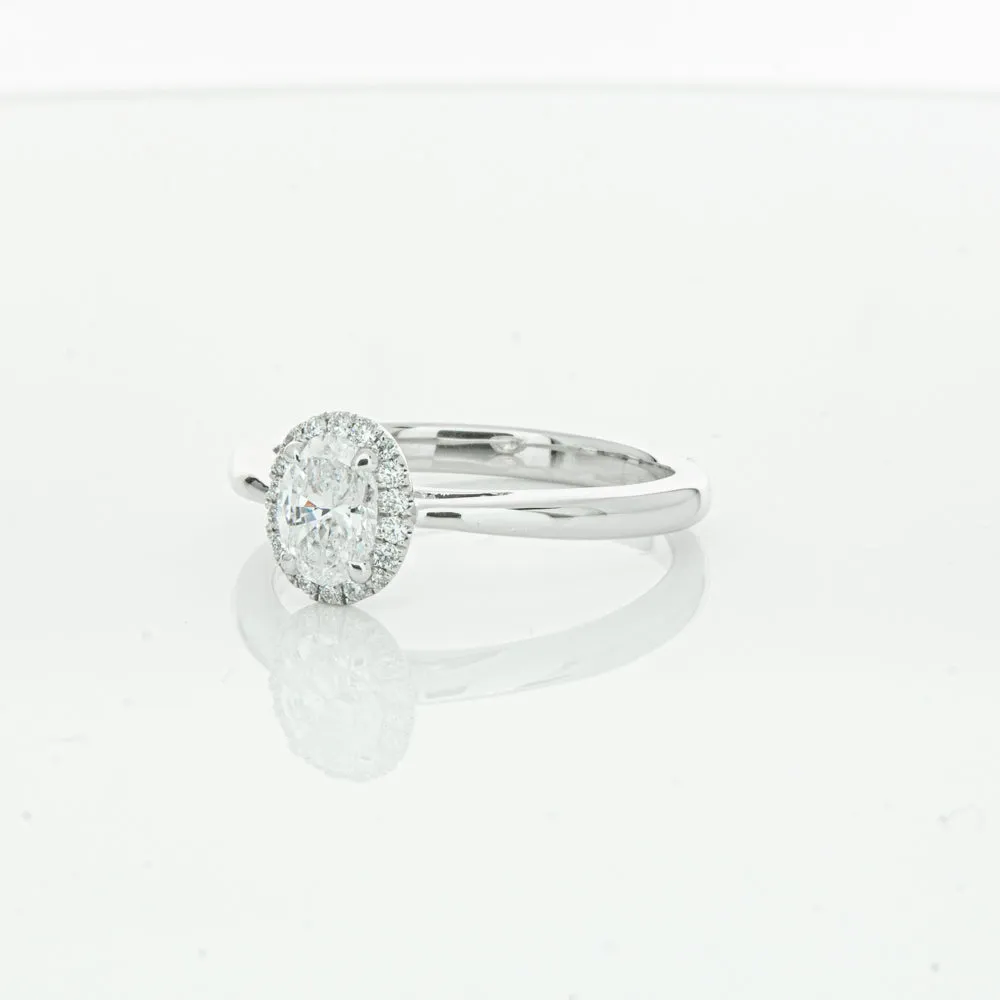 18ct White Gold .50ct Oval Cut Diamond Nina Ring