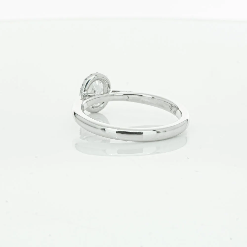 18ct White Gold .50ct Oval Cut Diamond Nina Ring