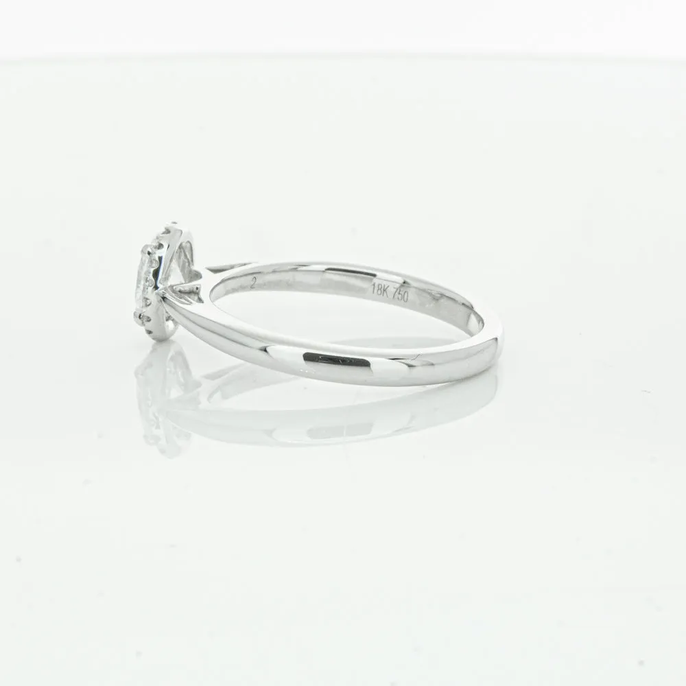 18ct White Gold .50ct Oval Cut Diamond Nina Ring