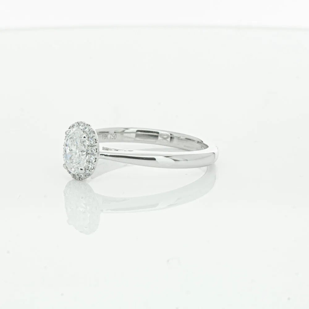 18ct White Gold .50ct Oval Cut Diamond Nina Ring