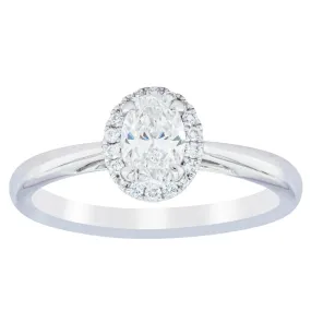 18ct White Gold .50ct Oval Cut Diamond Nina Ring