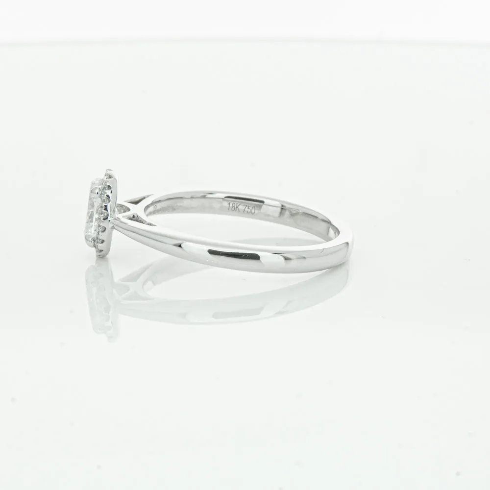 18ct White Gold .50ct Oval Cut Diamond Nina Ring