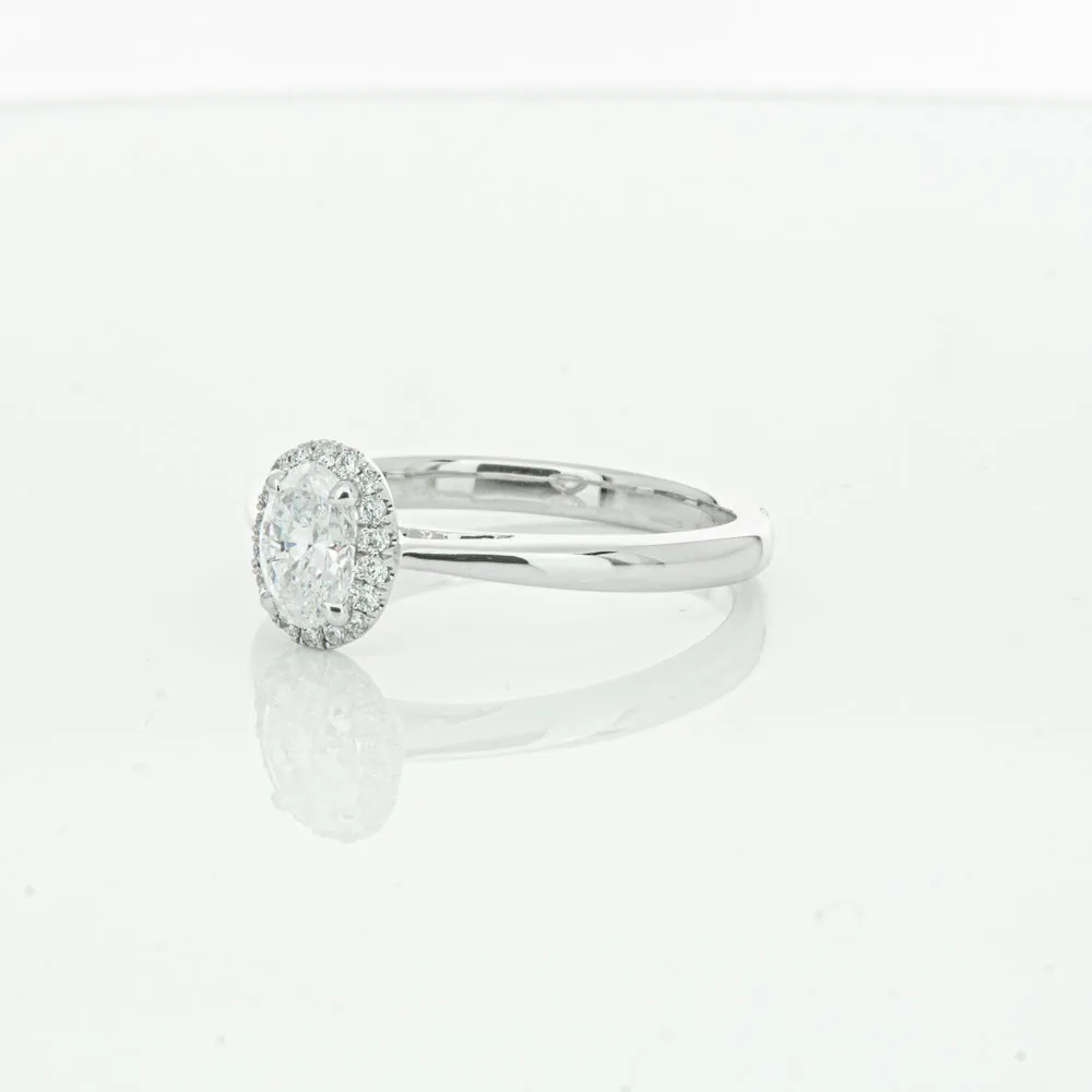 18ct White Gold .50ct Oval Cut Diamond Nina Ring