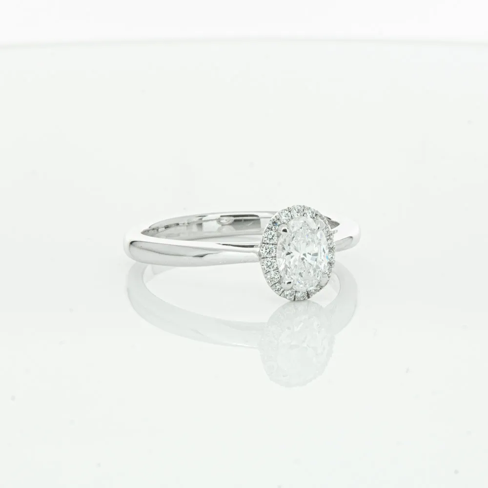 18ct White Gold .50ct Oval Cut Diamond Nina Ring