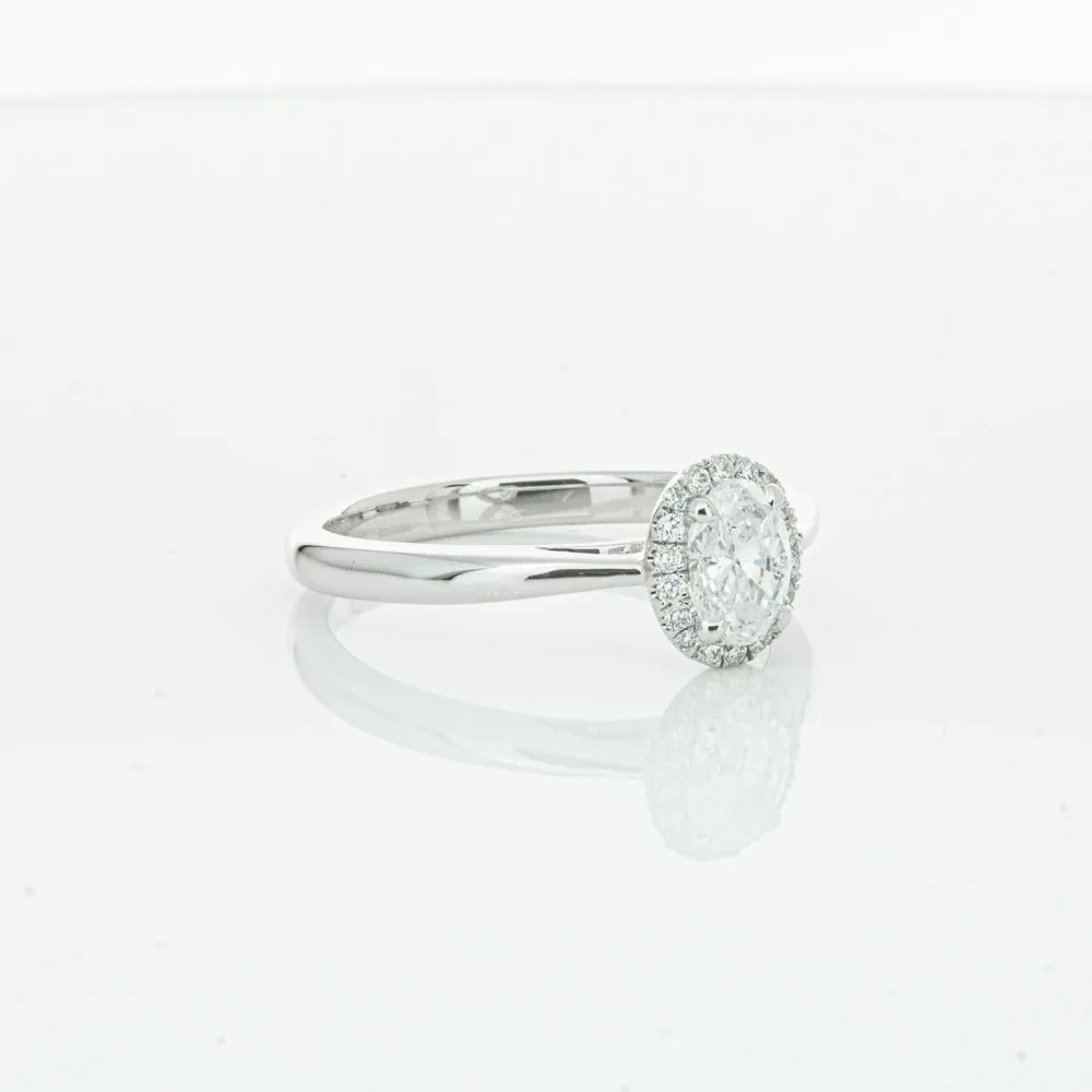 18ct White Gold .50ct Oval Cut Diamond Nina Ring