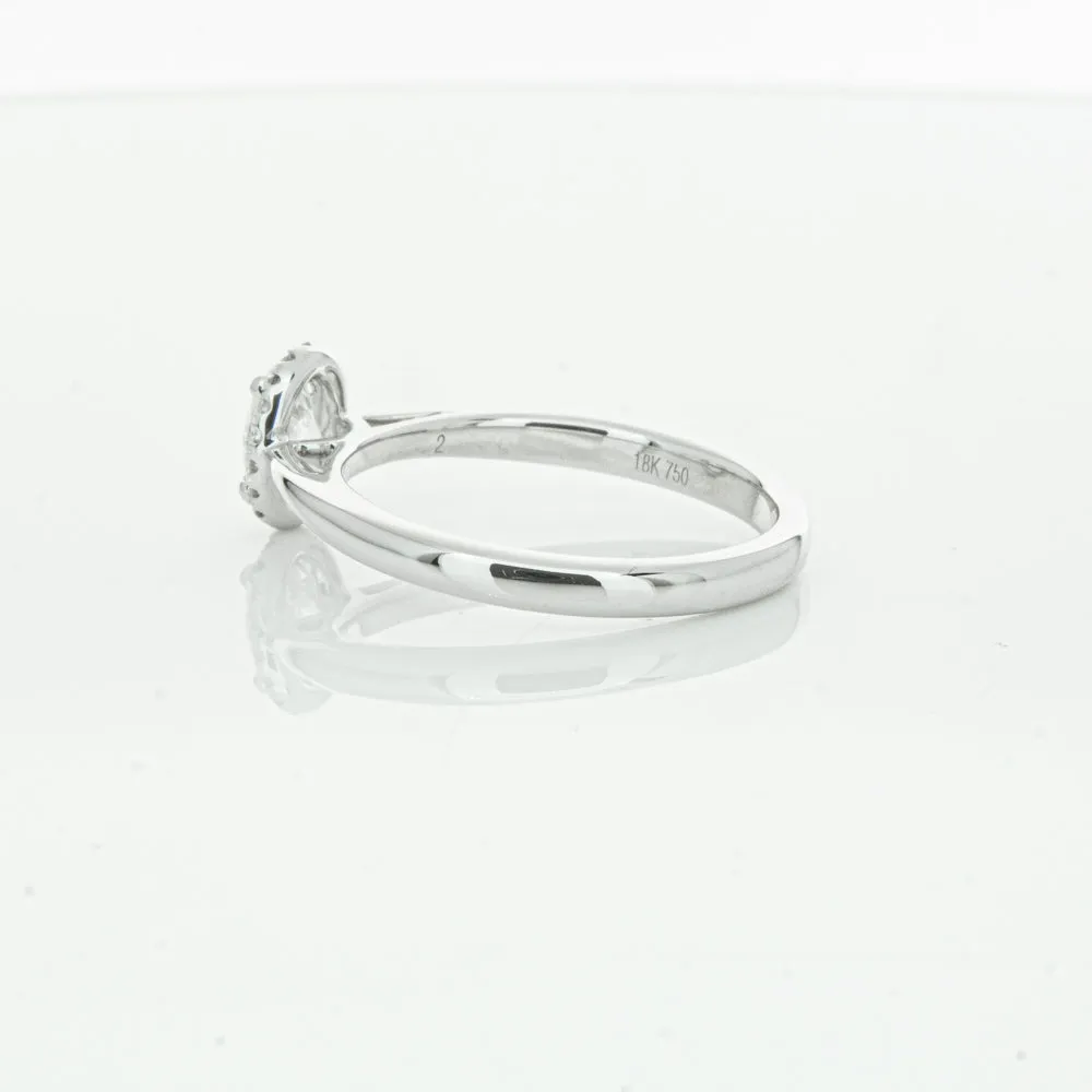 18ct White Gold .50ct Oval Cut Diamond Nina Ring