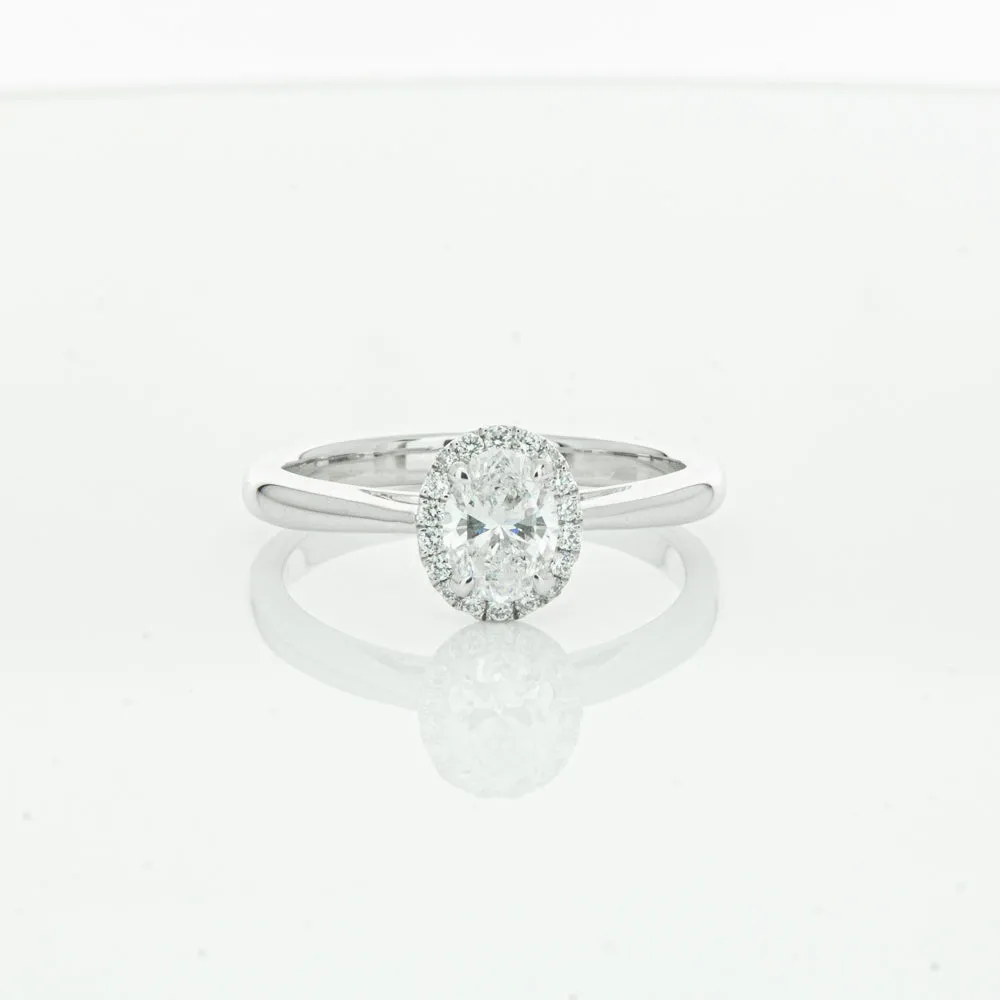 18ct White Gold .50ct Oval Cut Diamond Nina Ring