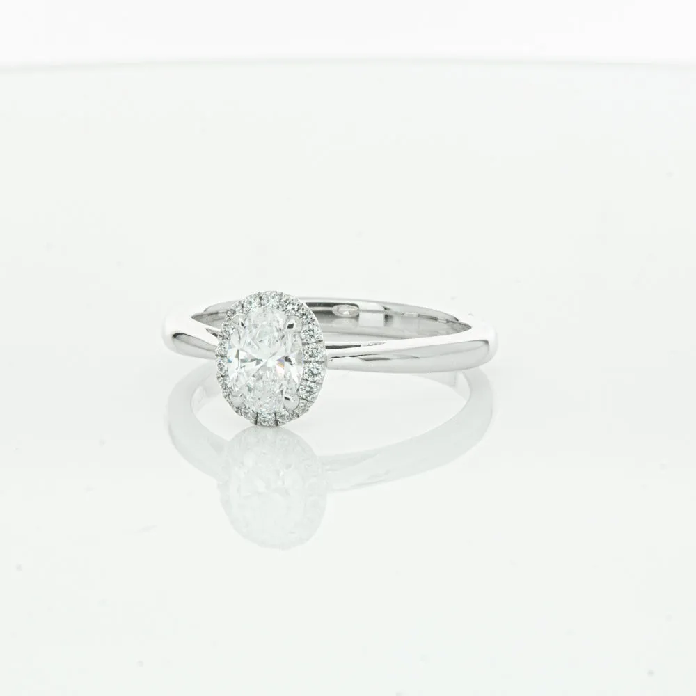 18ct White Gold .50ct Oval Cut Diamond Nina Ring