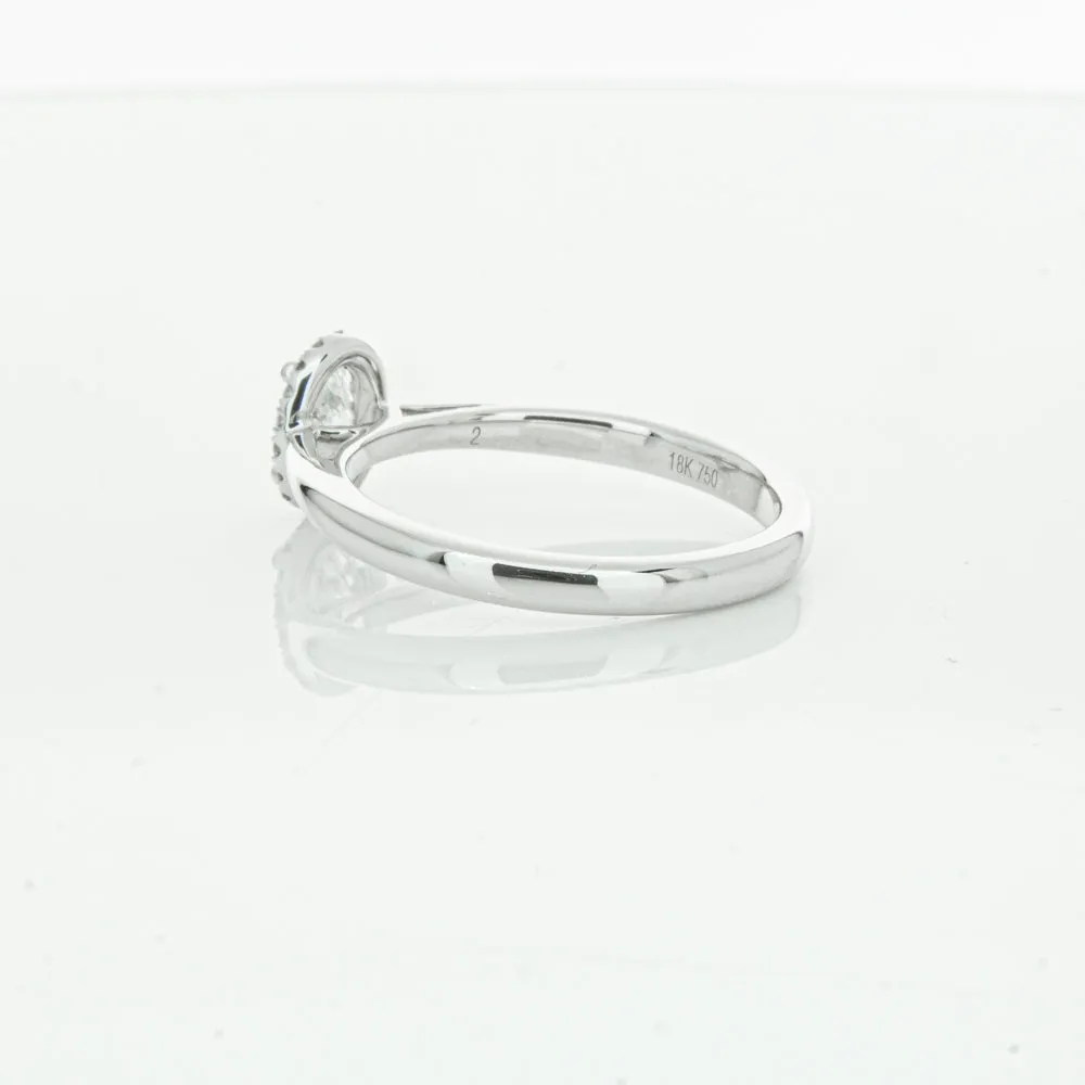 18ct White Gold .50ct Oval Cut Diamond Nina Ring