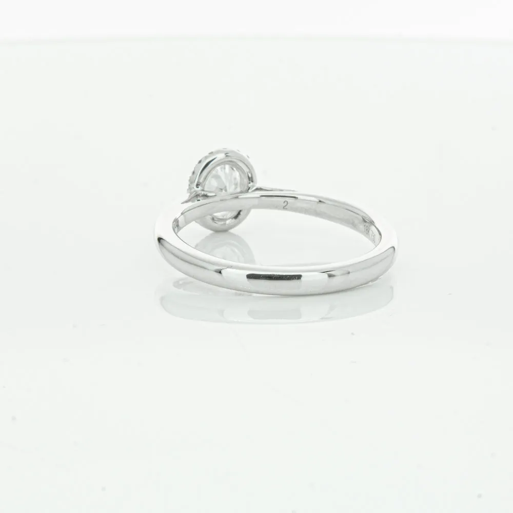 18ct White Gold .50ct Oval Cut Diamond Nina Ring