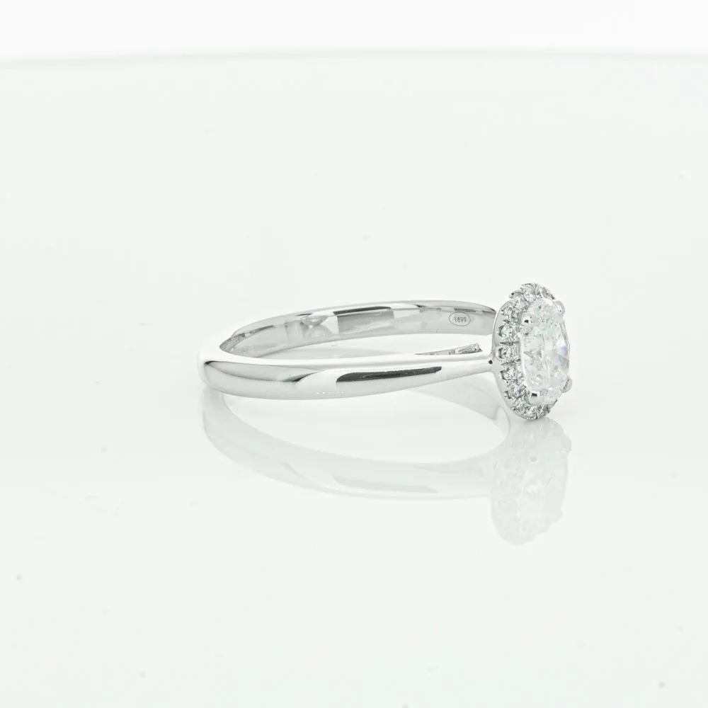 18ct White Gold .50ct Oval Cut Diamond Nina Ring