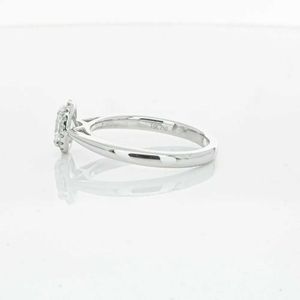 18ct White Gold .50ct Oval Cut Diamond Nina Ring