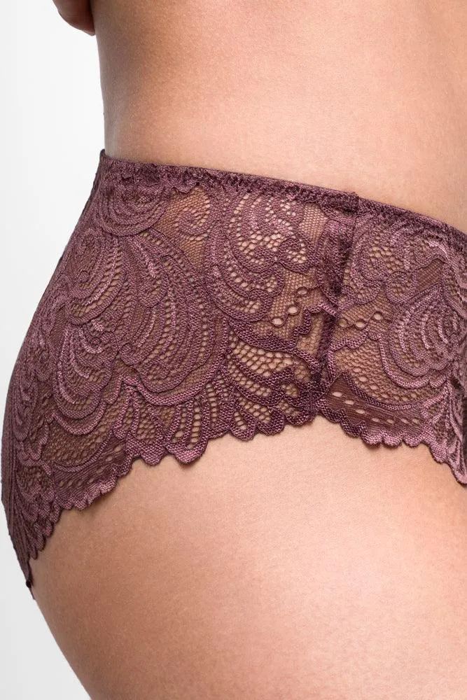 2 Pack Lace Boyleg Panties Brown