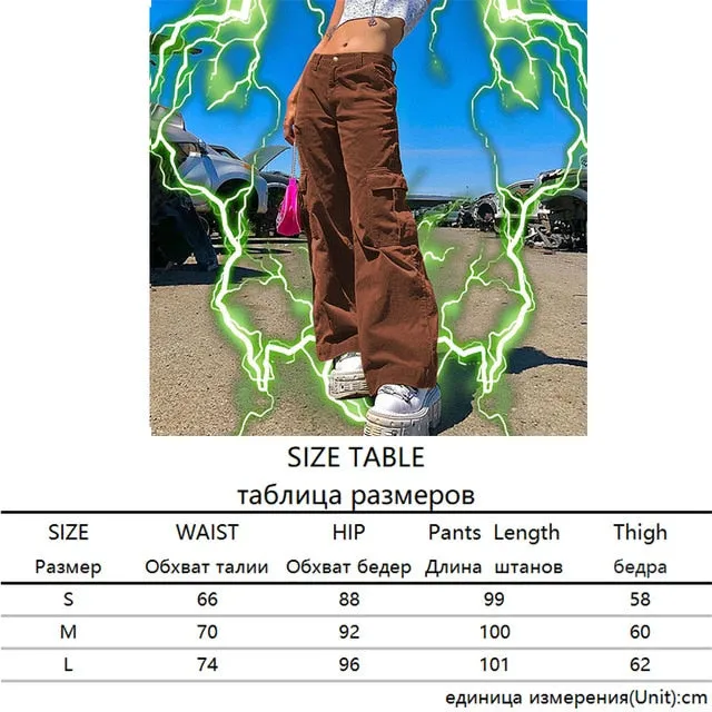 2021 New!!! Women's Corduroy Pants Harajuku Cargo Pants Sizes S - L