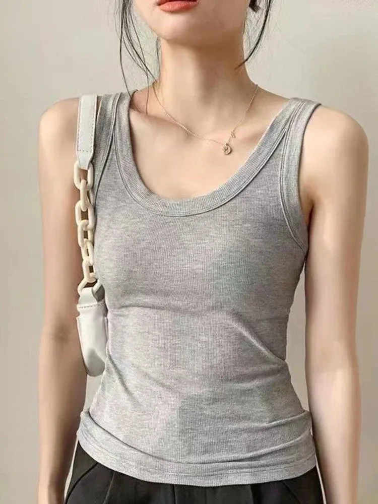 2024 Summer Sexy Sleeveless Basic Tank Top