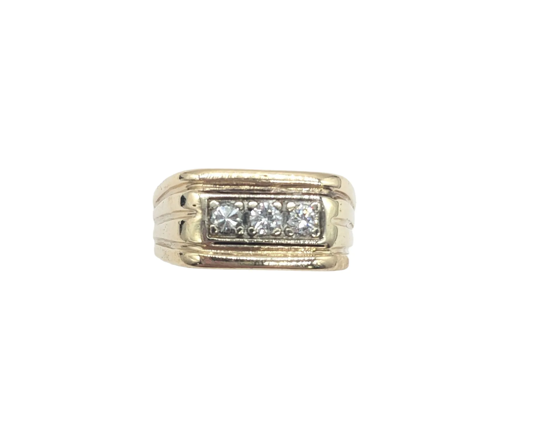 3 Inline 1/3 Carat Diamond Men's Ring