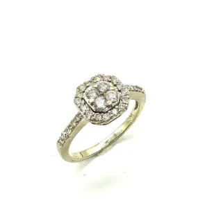 3/4 CTW Hexagon Diamond Ring