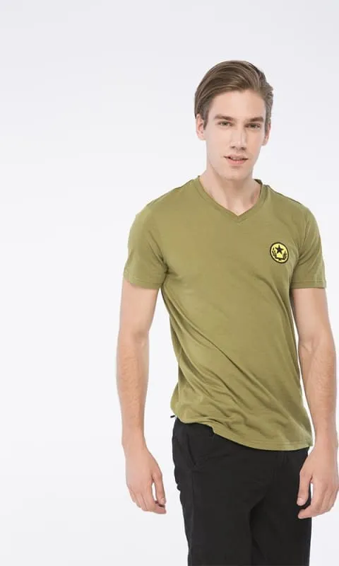 39037 Solid Casual T-Shirt - Dark Green