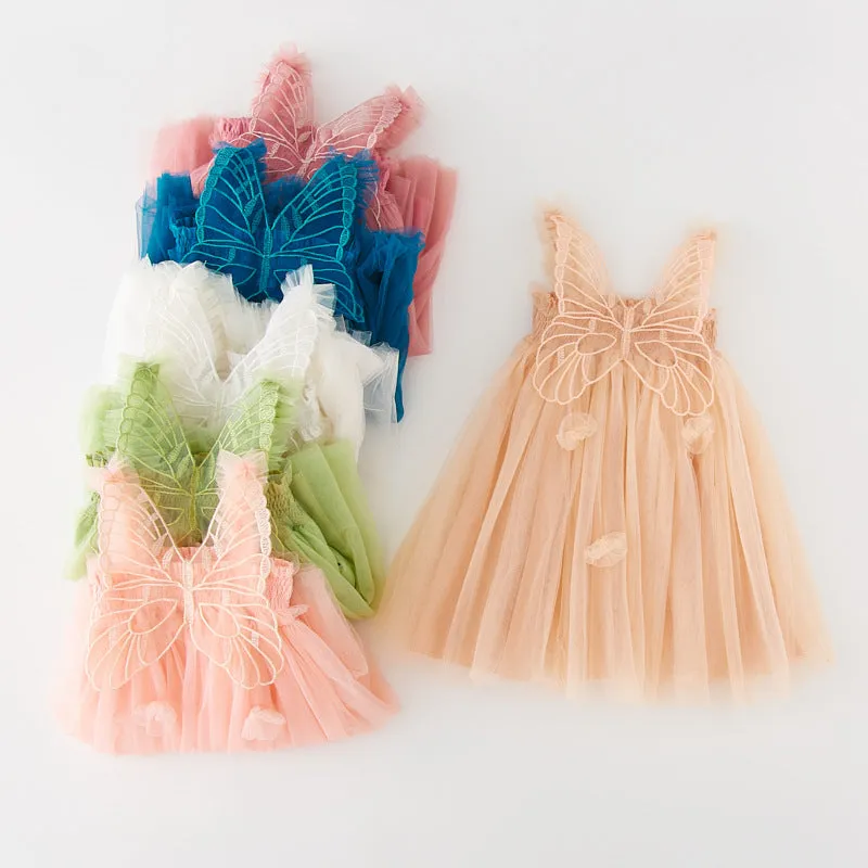 3D Butterfly Princess Dress With Lace Skirt