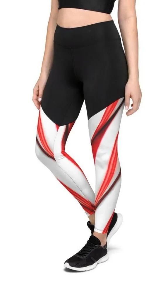 3D Candy Cane Compression Leggings