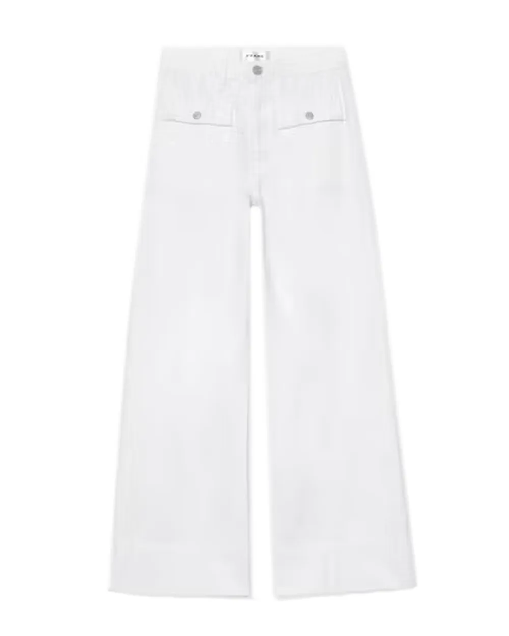 70s Patch Pocket Crop Straight Jean in White