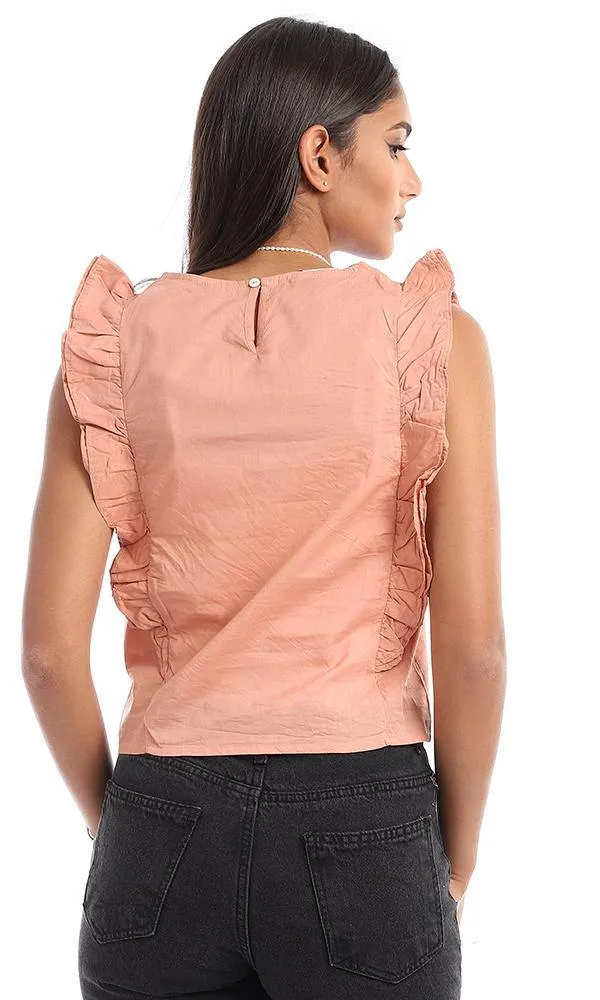 94842 Ruffled & Stitched Details Copper Top