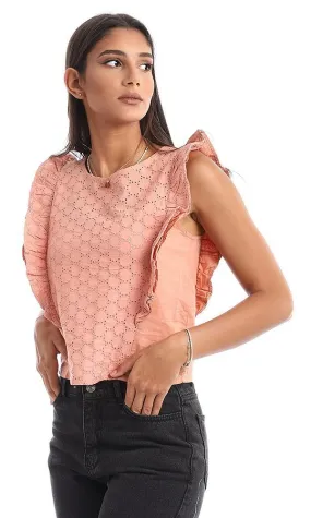 94842 Ruffled & Stitched Details Copper Top