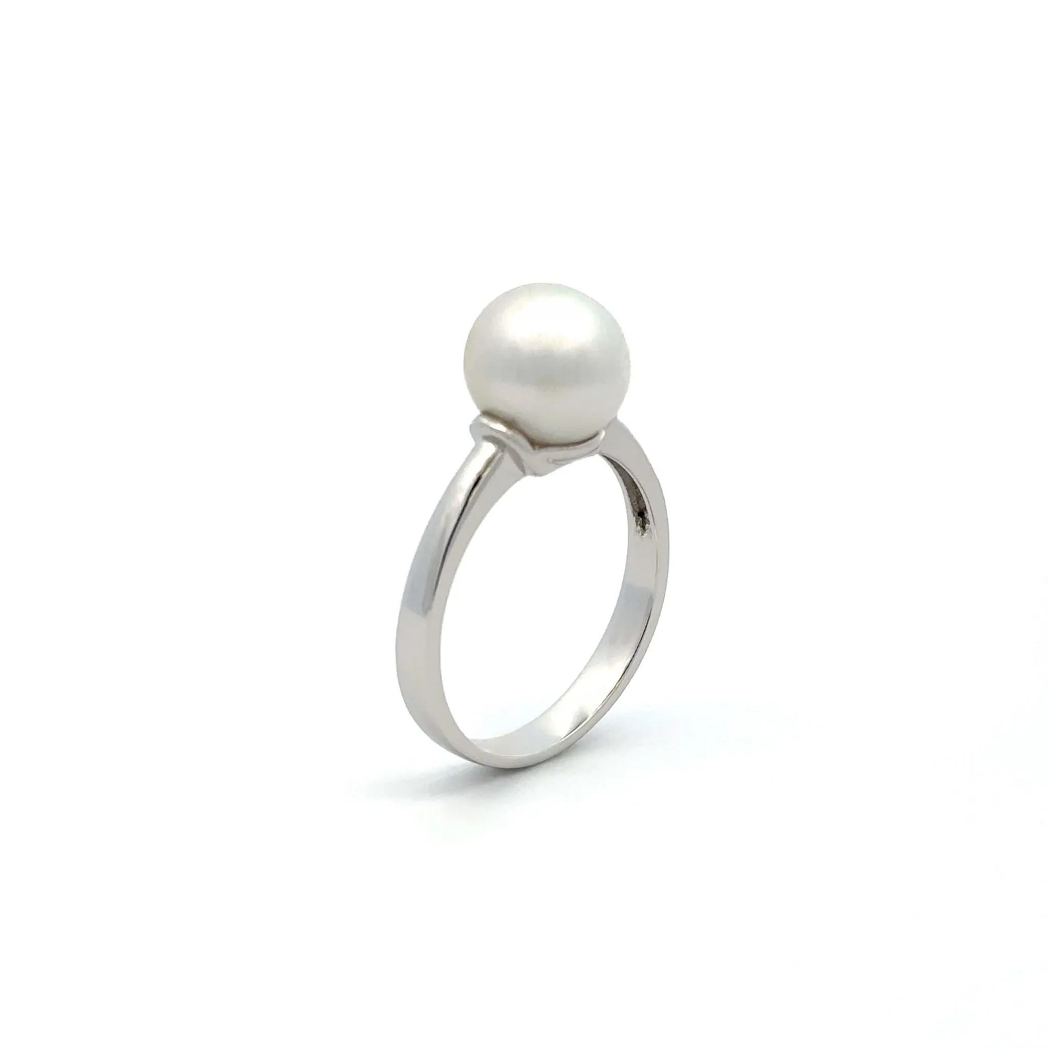 9K White Gold Australian South Sea 9-10mm Cultured Pearl Ring