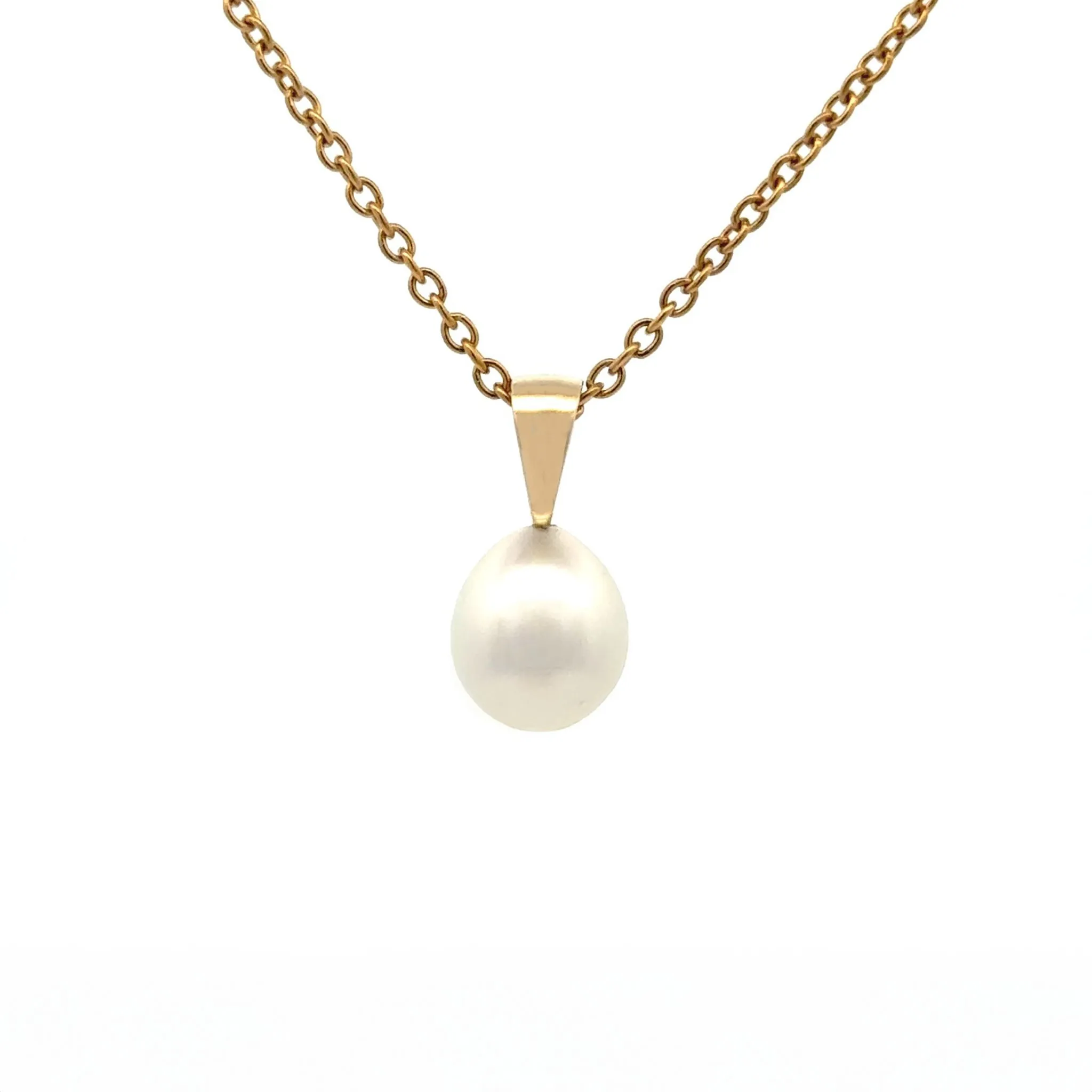 9K Yellow Gold Australian South Sea 8-9mm Cultured Pearl Pendant