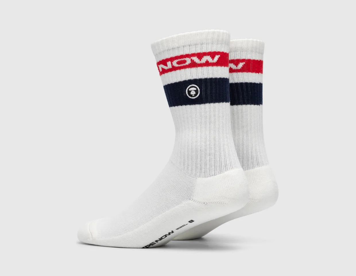 AAPE Stripe Long Rib Socks White / Red