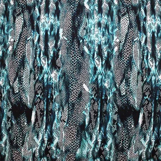 Abstract Blue Skin Printed Spandex Fabric | Blue Moon Fabrics