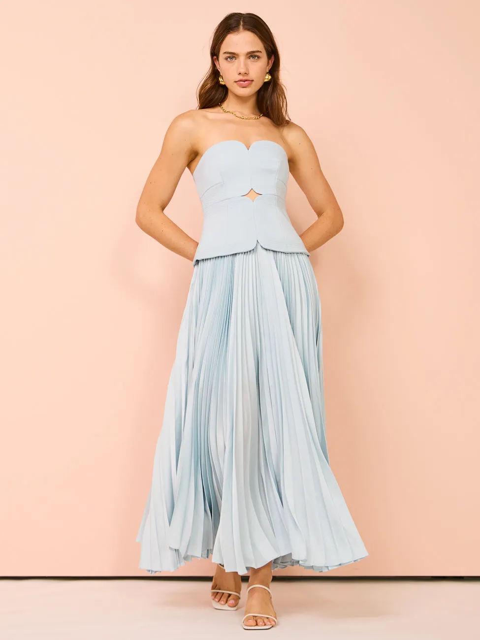 Acler Avonlea Midi Dress in Celeste Blue