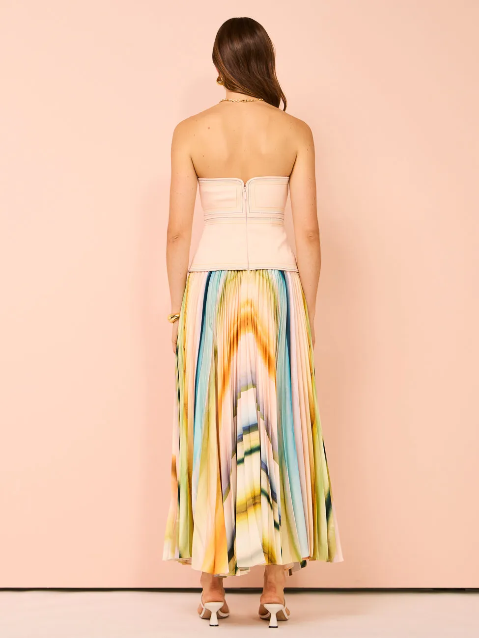 Acler Avonlea Midi Dress in Watercolour Stripe