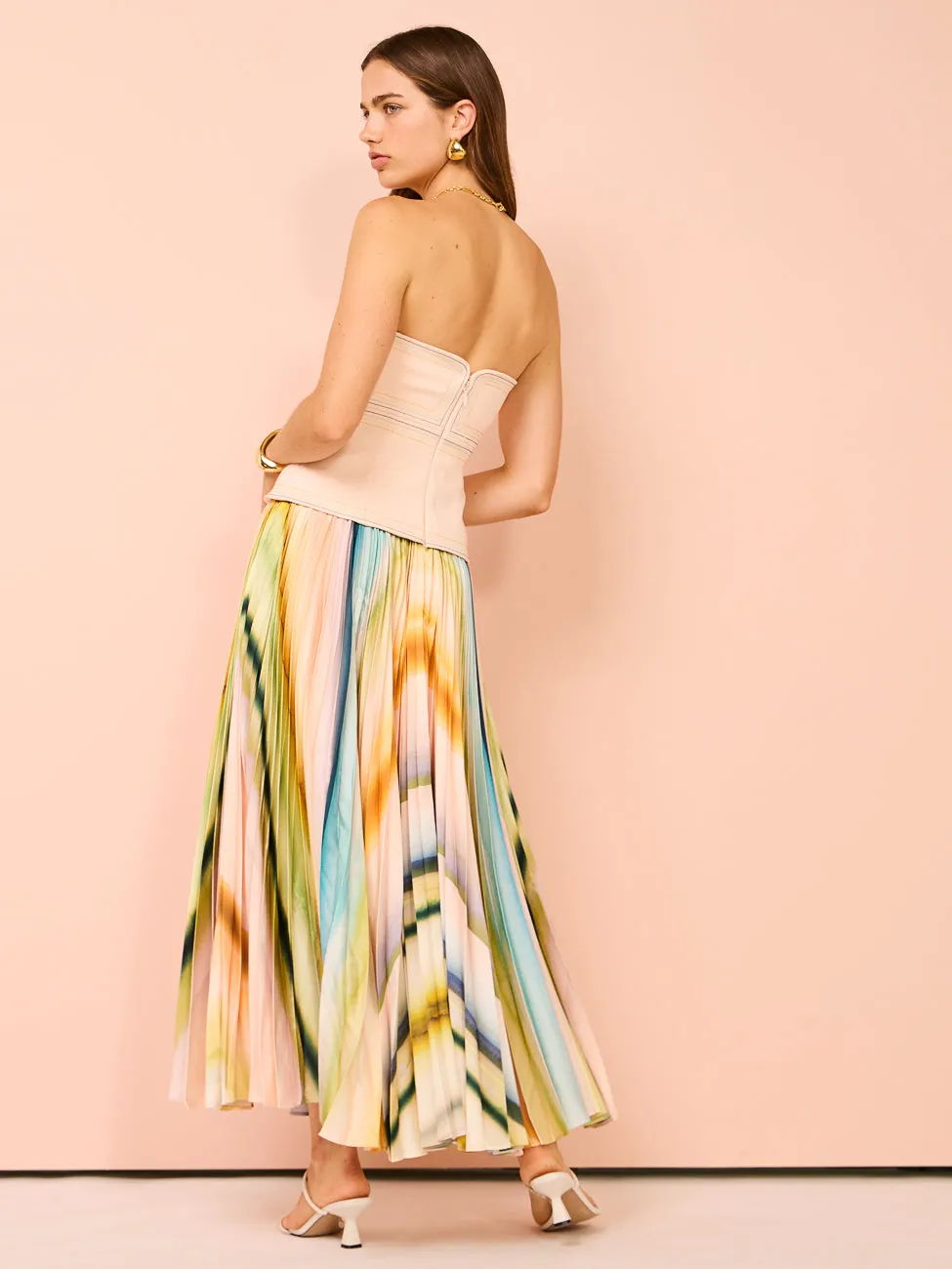 Acler Avonlea Midi Dress in Watercolour Stripe