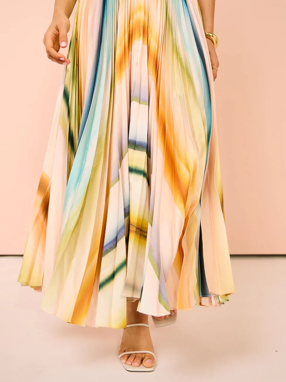 Acler Avonlea Midi Dress in Watercolour Stripe