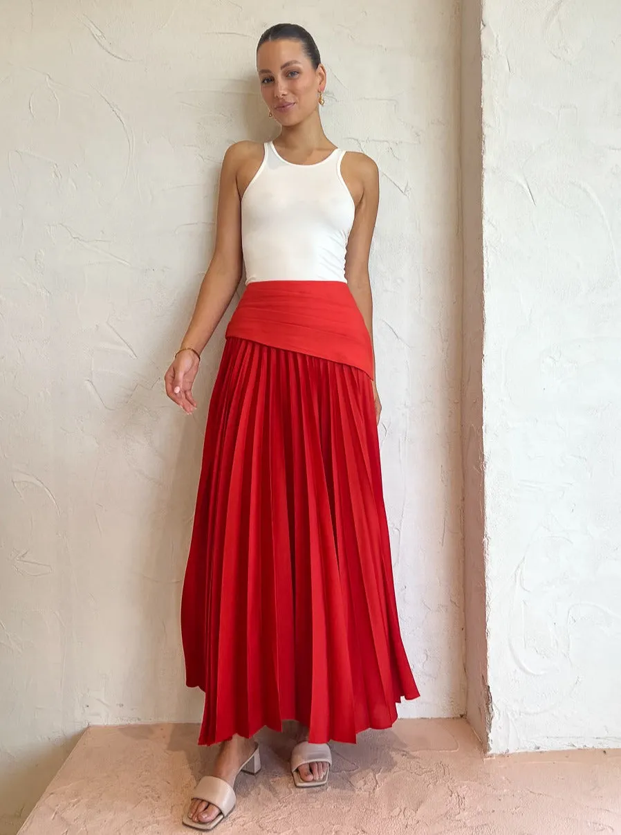 Acler Marion Skirt in Scarlet