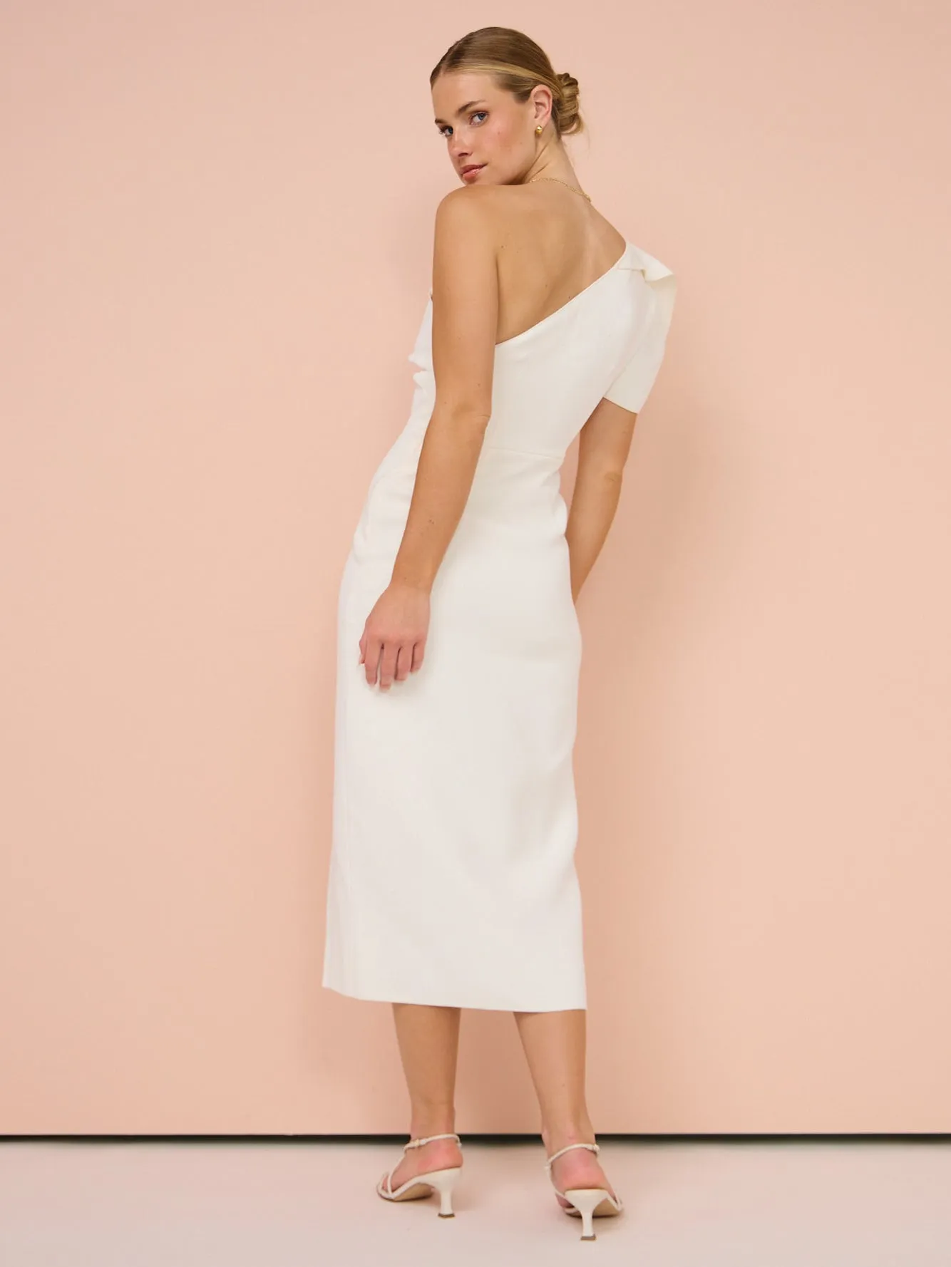 Acler Rogeron Midi Dress in Ivory