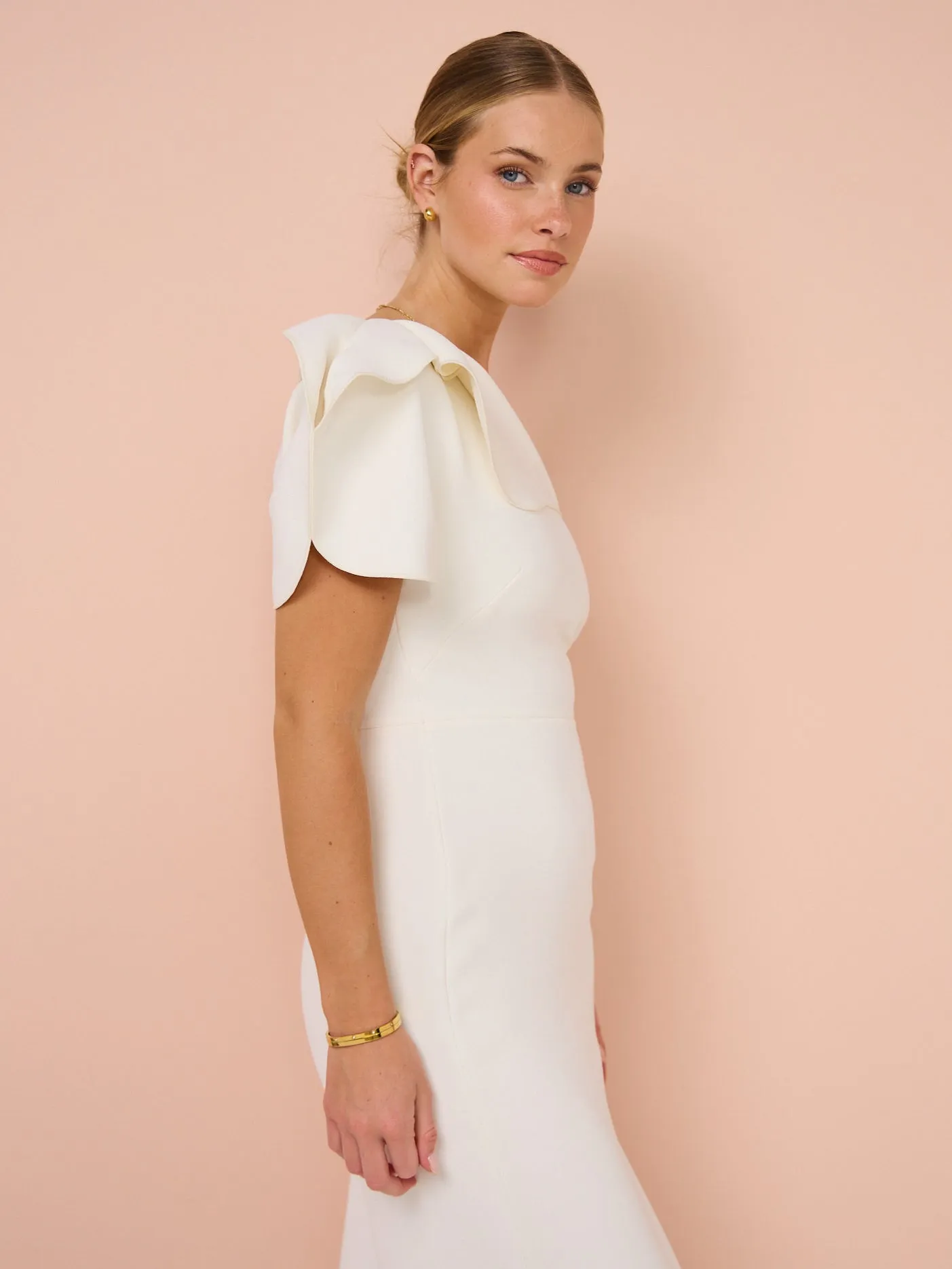 Acler Rogeron Midi Dress in Ivory