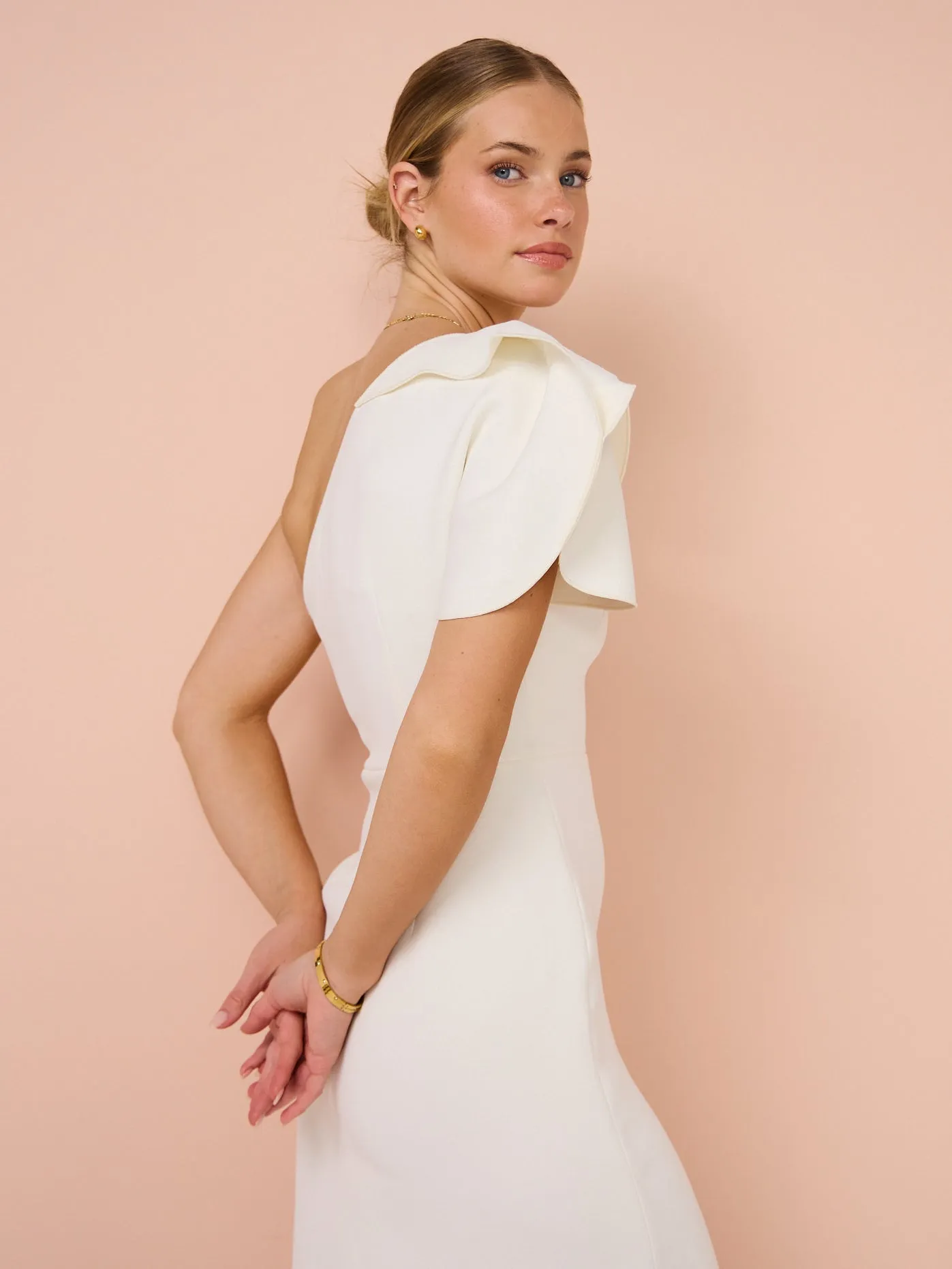 Acler Rogeron Midi Dress in Ivory