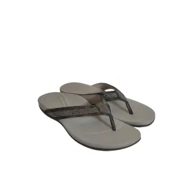 Aetrex Grey Emmy Sparkle Arch Support Sandals | Gently Used |