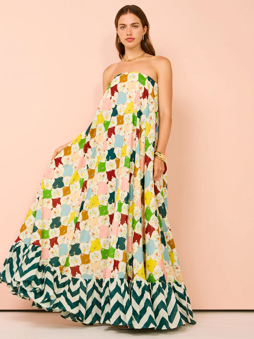 Alemais Evely Strapless Gown in Multi