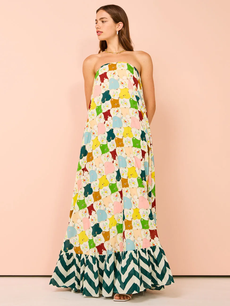 Alemais Evely Strapless Gown in Multi